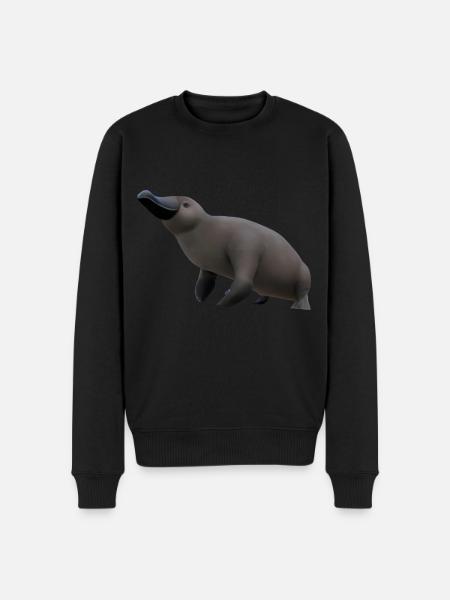 Cute Platypus Illustration - Men's Premium Organic Jumper - black