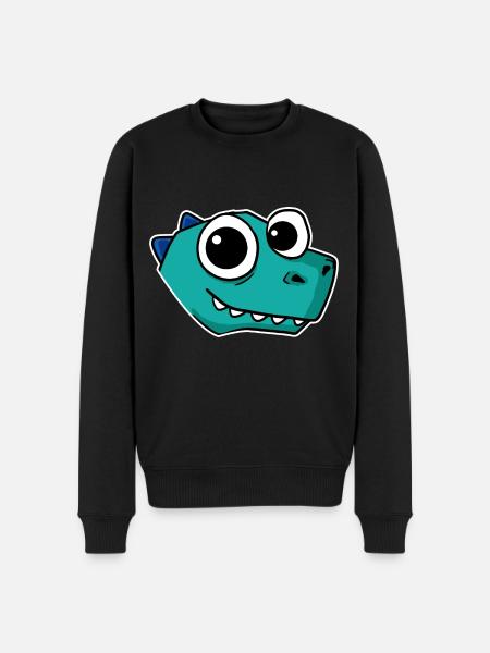 Dino Dinosaur Head - Men's Premium Organic Jumper - black