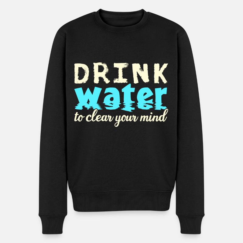 Boire de l’eau - Pull Premium bio Homme - noir