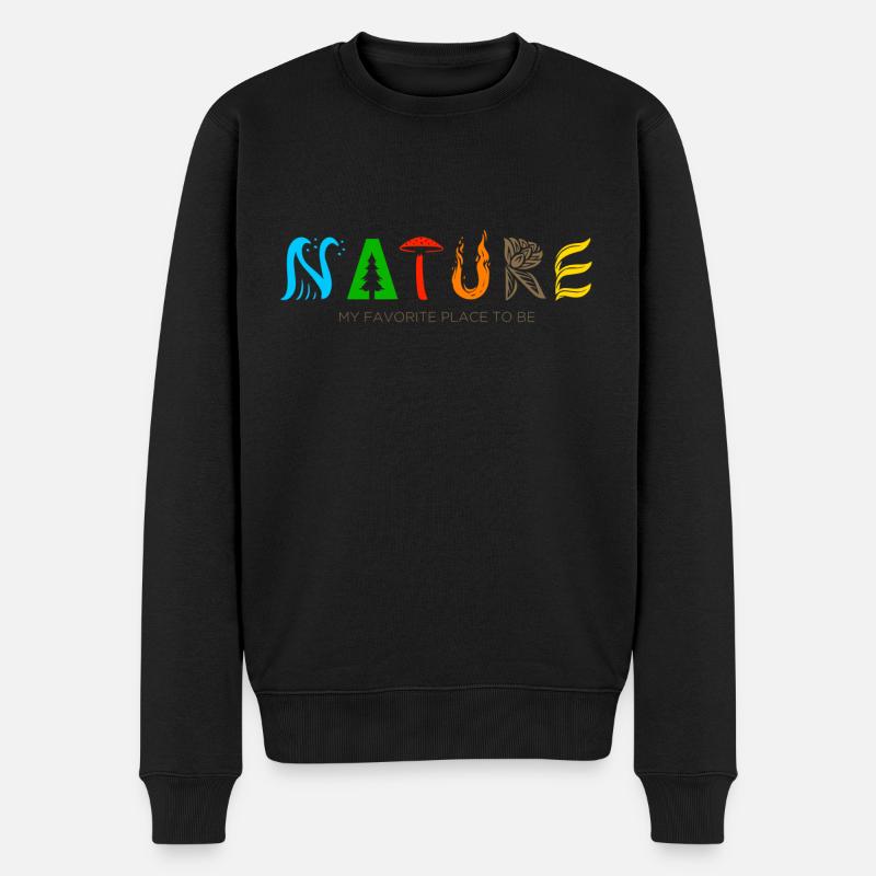 Conception typographique de la nature - Pull Premium bio Homme - noir