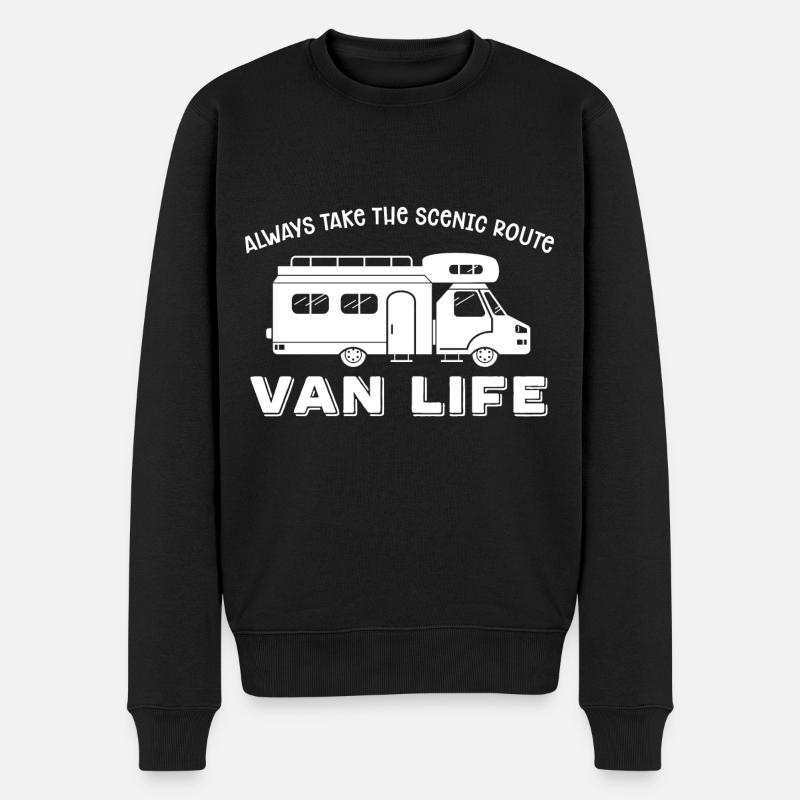Van Life Vintage - Pull Premium bio Homme - noir