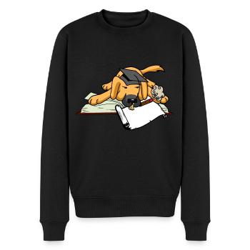 Hund Student Studium Uni Universität Gelehrter Abi - Männer Premium Bio Pullover - Schwarz - Vorne - Nico (187cm)