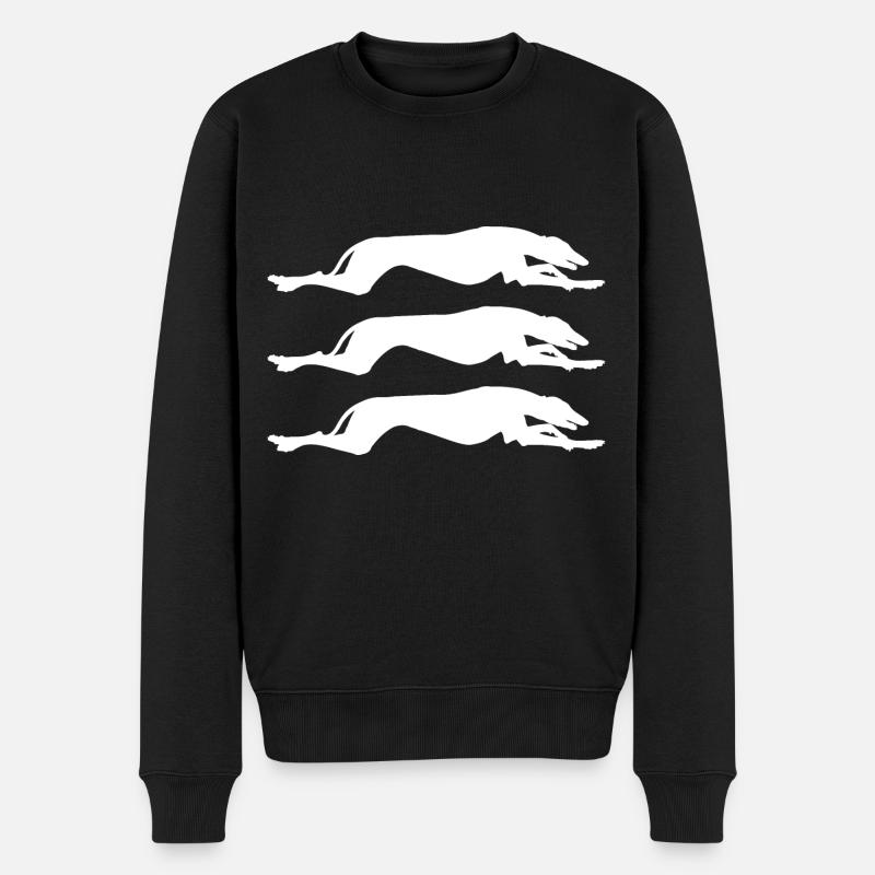 Windhund Muster - Männer Premium Bio Pullover - Schwarz