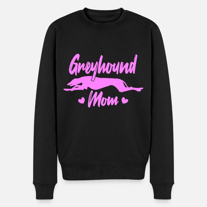 Greyhound Mom - Männer Premium Bio Pullover - Schwarz