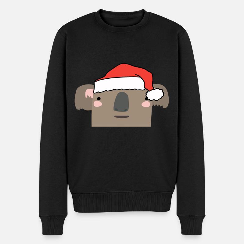 Weihnachten Koala - Männer Premium Bio Pullover - Schwarz