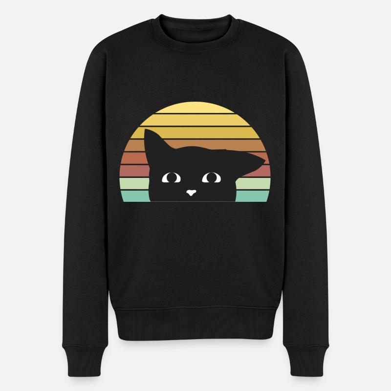 Kater - Katze - Männer Premium Bio Pullover - Schwarz