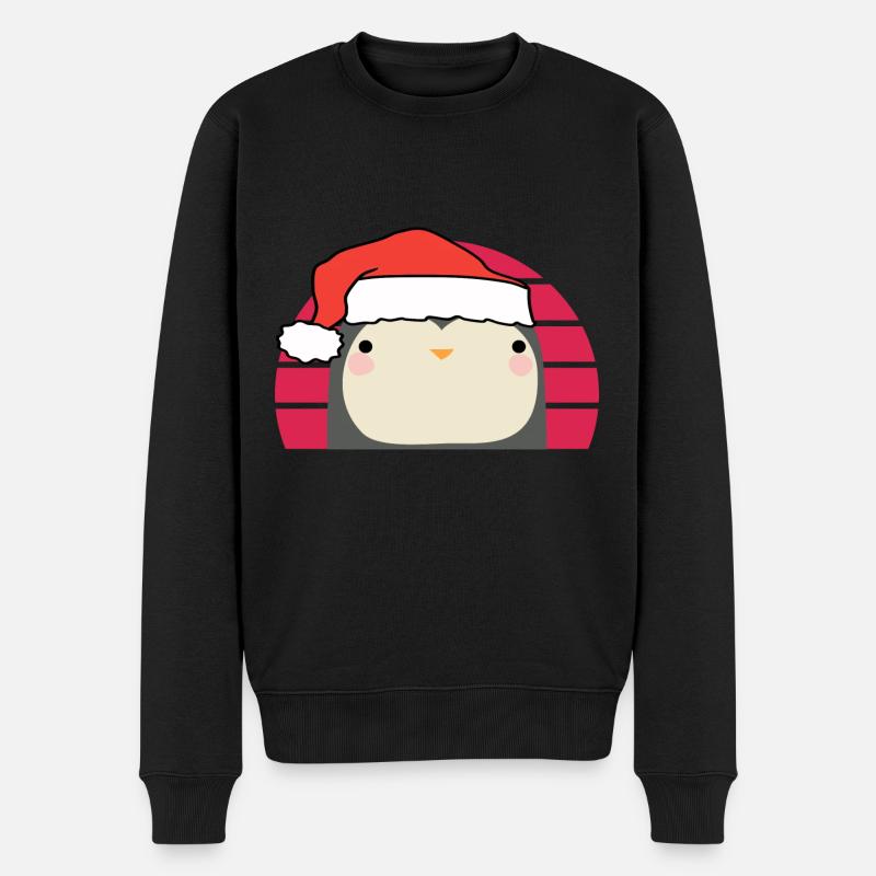 Weihnachten Pinguin - Männer Premium Bio Pullover - Schwarz