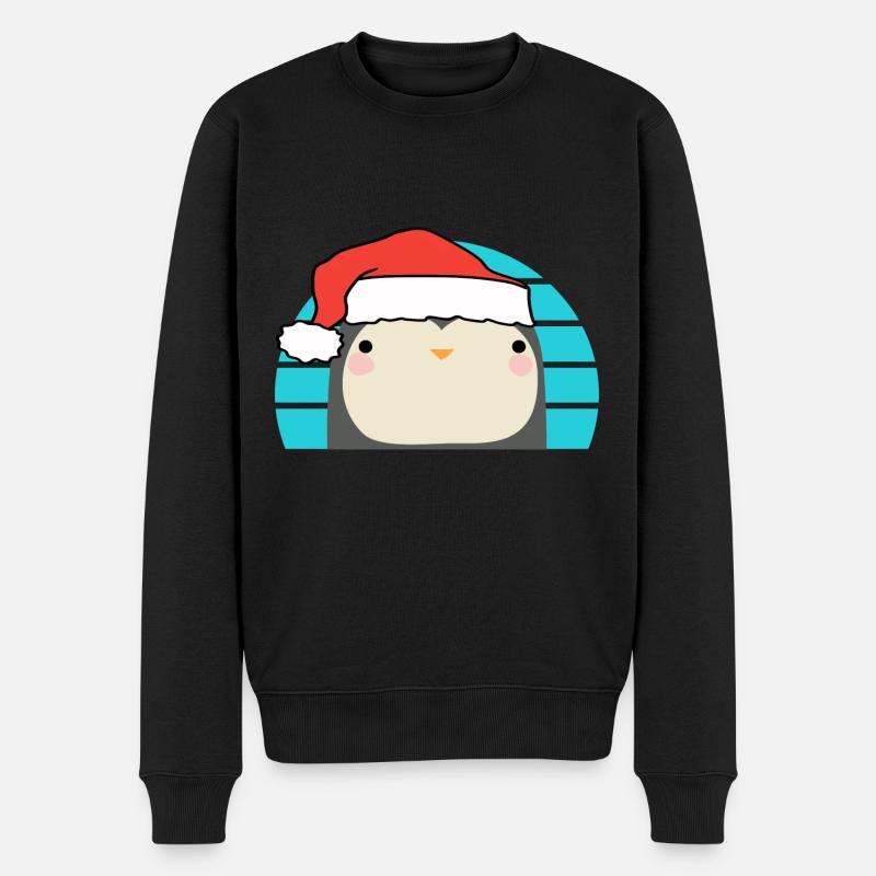 Weihnachten Pinguin - Männer Premium Bio Pullover - Schwarz