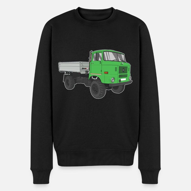 W50 LKW NVA Baustellen W50 DDR - Männer Premium Bio Pullover - Schwarz