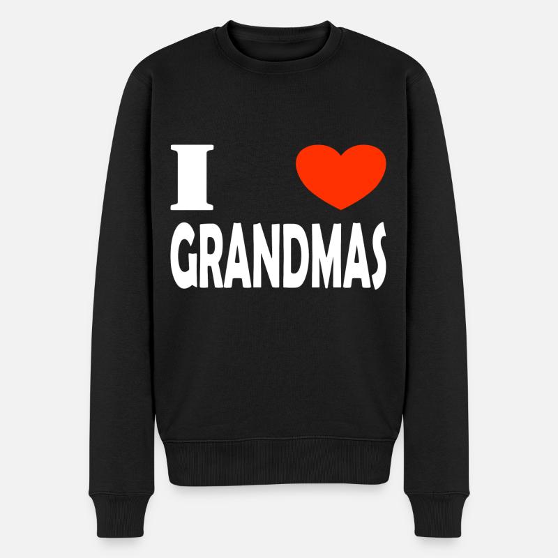 Ich liebe Großmütter - Männer Premium Bio Pullover - Schwarz