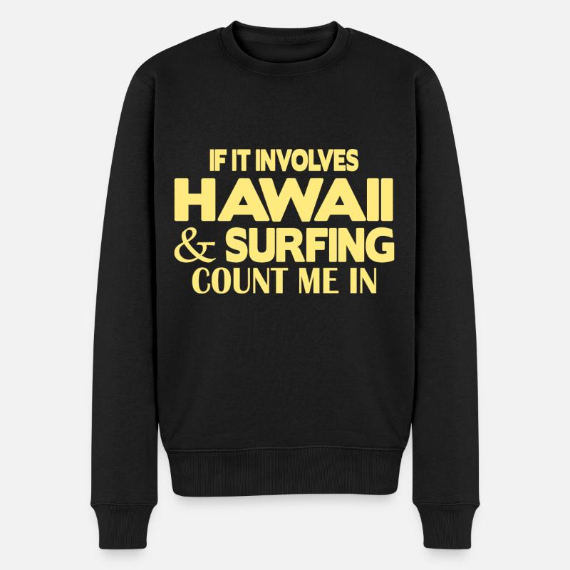 Surf à Hawaï - Pull Premium bio Homme - noir