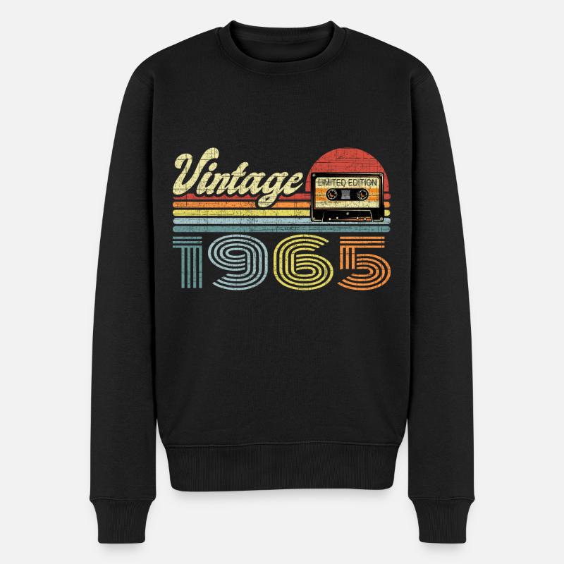 Vintage 1965 Kassette Mixtape - 56. Geburtstag - Männer Premium Bio Pullover - Schwarz