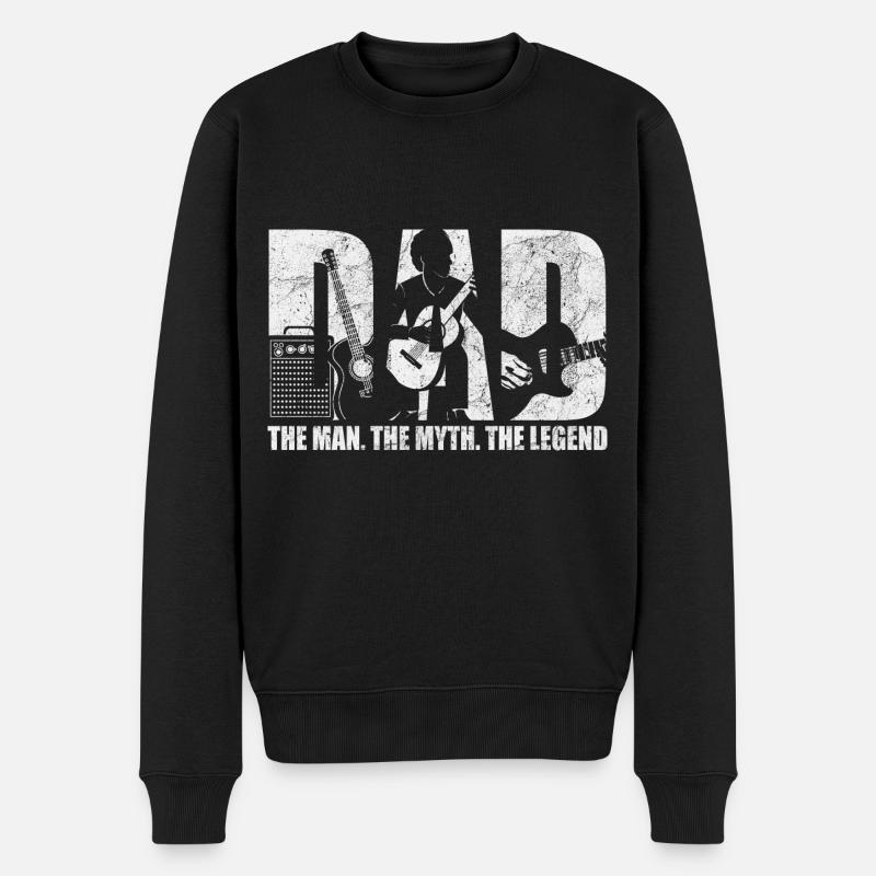Guitariste père papa guitariste - Pull Premium bio Homme - noir