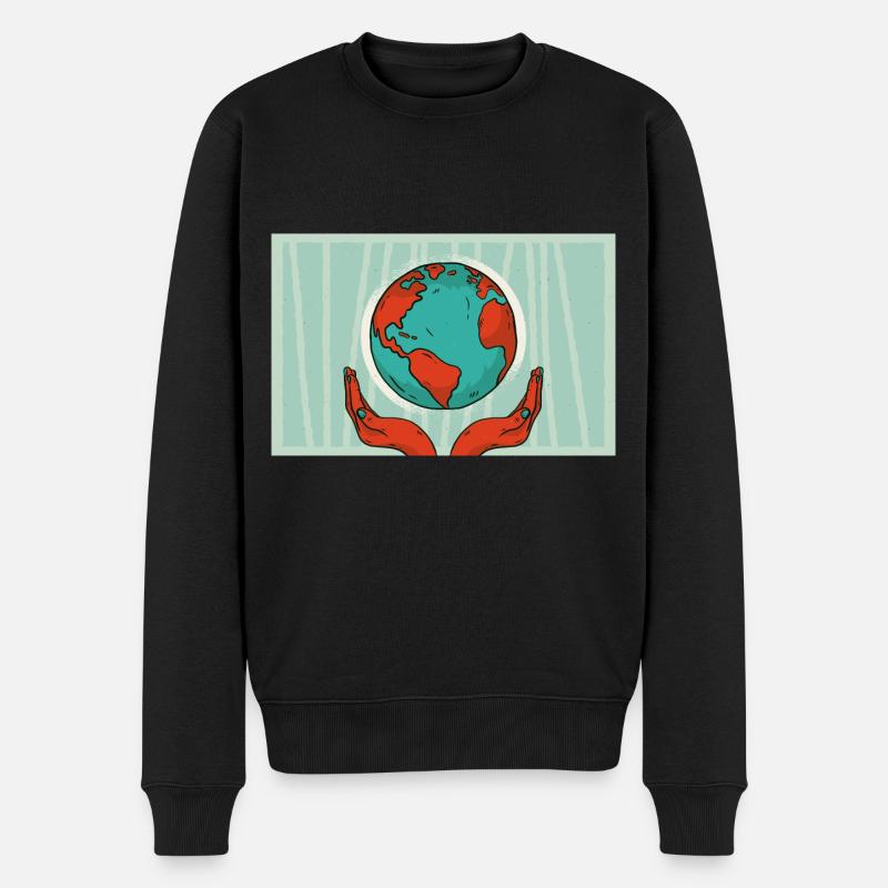 Save the planet - Männer Premium Bio Pullover - Schwarz