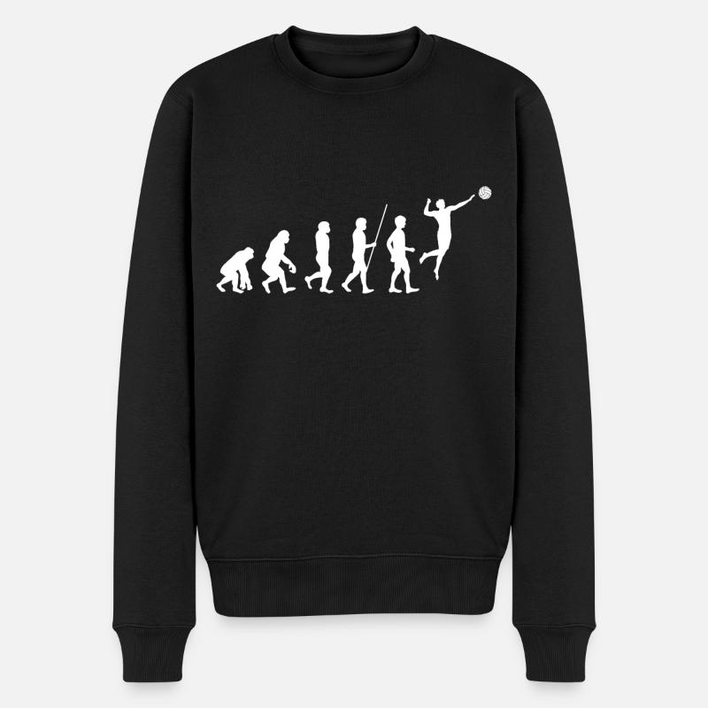 Volleyball Volleyballer Evolution - Männer Premium Bio Pullover - Schwarz