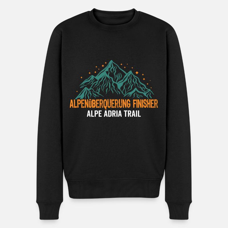 Alpenüberquerung Finisher Alpe Adria Trail - Männer Premium Bio Pullover - Schwarz