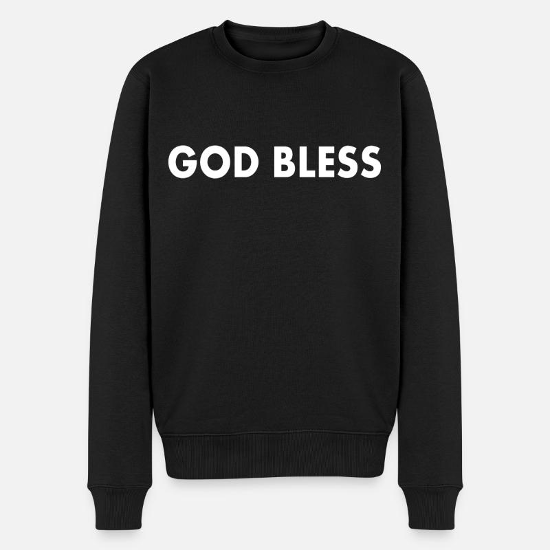 God bless - Pull Premium bio Homme - noir