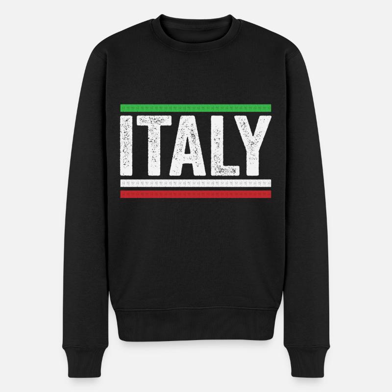 Italien - Italienisch Italiener - Männer Premium Bio Pullover - Schwarz