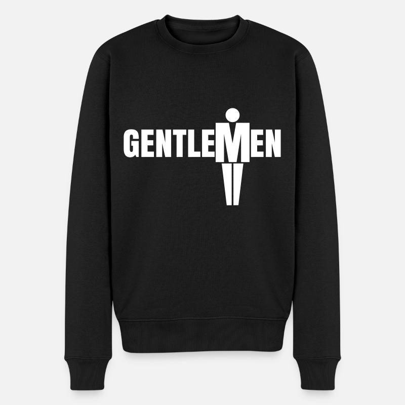 Herren - Männer Gentlemen - Männer Premium Bio Pullover - Schwarz