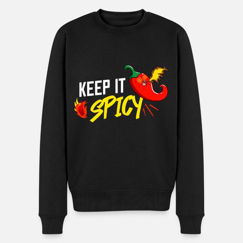 Scharfer Chili Jalapeno Habanero Pfeffer - Männer Premium Bio Pullover - Schwarz