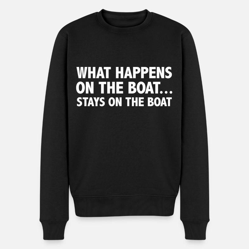 Was auf dem Boot passiert, bleibt auf dem Boot - Männer Premium Bio Pullover - Schwarz