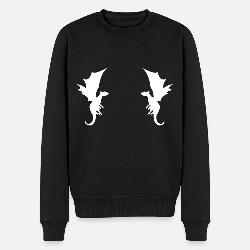 Drache Drachen Muster - Männer Premium Bio Pullover - Schwarz