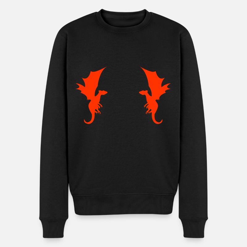 Dragon Dragon Pattern - Men's Premium Organic Jumper - black