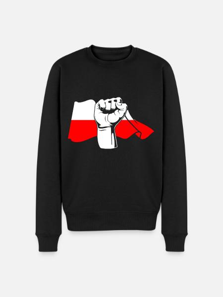 Faust Pole Polska Polen - Männer Premium Bio Pullover - Schwarz