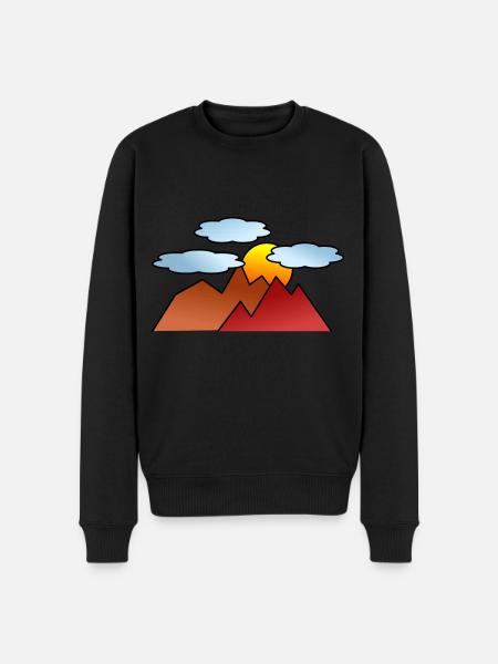 Mountaineering Mountains Sunset - Men's Premium Organic Jumper - black