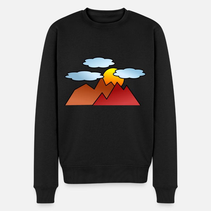 Bergsteigen Gebirge Sonnenuntergang - Männer Premium Bio Pullover - Schwarz