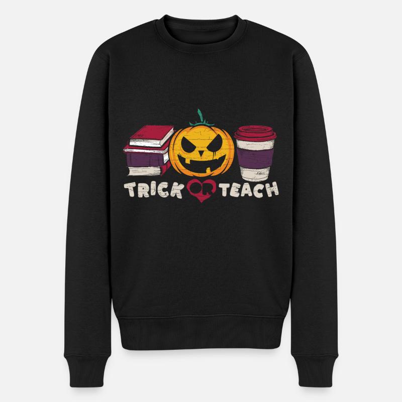 Lehrer Geschenkidee Halloween - Männer Premium Bio Pullover - Schwarz