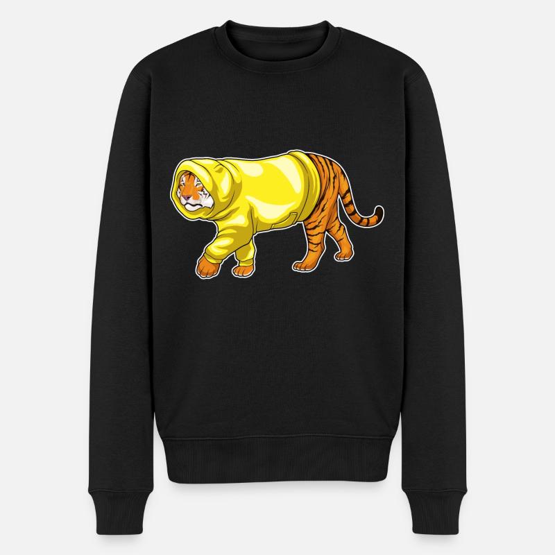 Tiger Hoodie - Männer Premium Bio Pullover - Schwarz