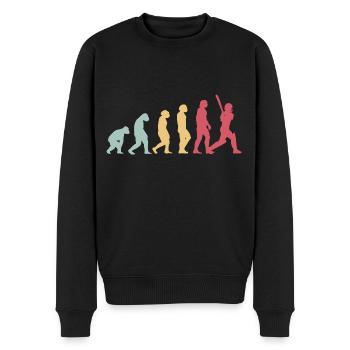 Cricket Evolution Vintage Retro Geschenk - Männer Premium Bio Pullover - Schwarz - Vorne - Nico (187cm)