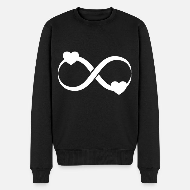 Herz Unendlich Endlos - Männer Premium Bio Pullover - Schwarz