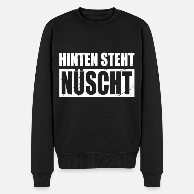 Hinten Steht Nüscht Auch Wat Nichts Berlinerisch - Männer Premium Bio Pullover - Schwarz