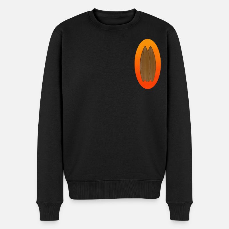 Surfboard Logo - Männer Premium Bio Pullover - Schwarz