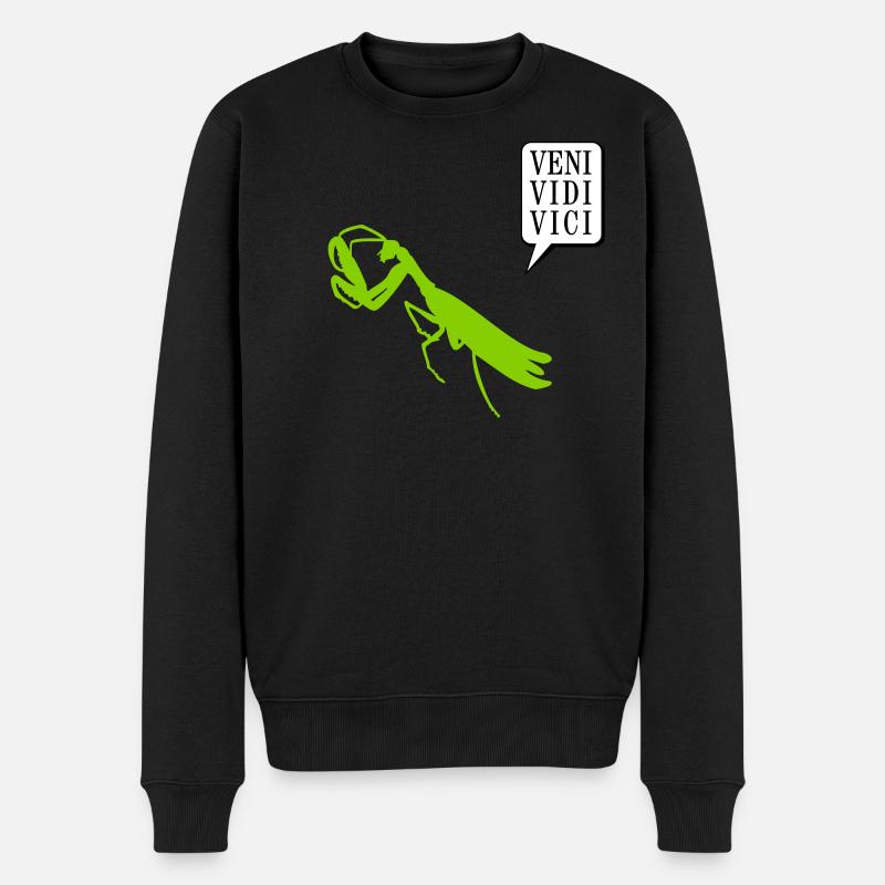 Gottesanbeterin / mantis (1c) - Männer Premium Bio Pullover - Schwarz