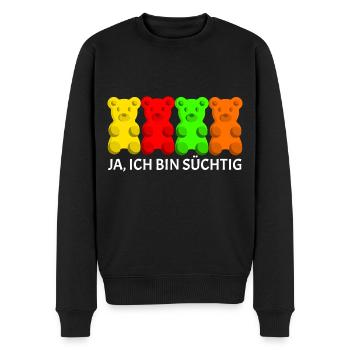 Gummy Bears I'm Addicted - Men's Premium Organic Jumper - black - Front - Nico (187cm)