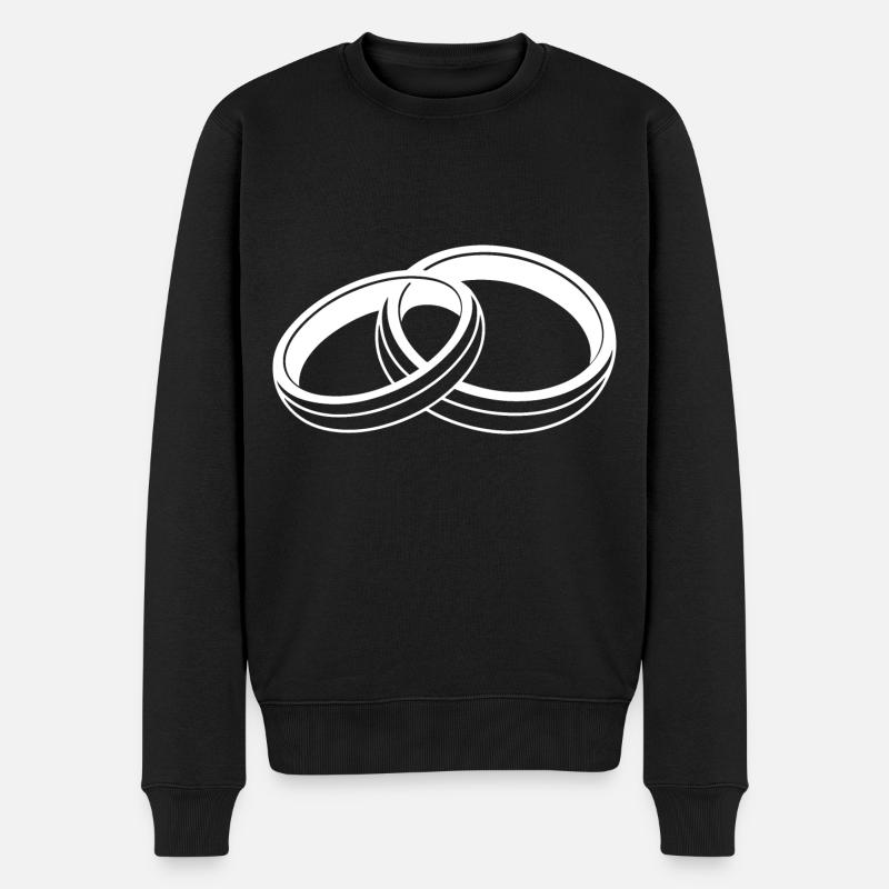 Alliances Symbole Silhouette Mariage - Pull Premium bio Homme - noir