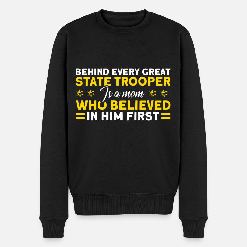 Mutter Polizeibeamter Polizeidienst Polizist - Männer Premium Bio Pullover - Schwarz