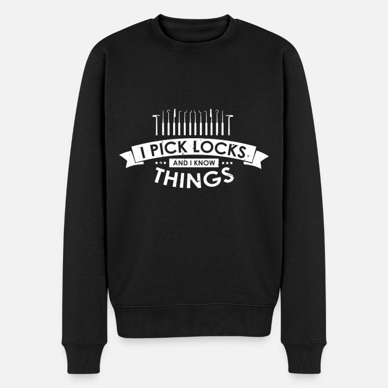 Lockpicking Lock Picking Aufsperrdienst Designs - Männer Premium Bio Pullover - Schwarz