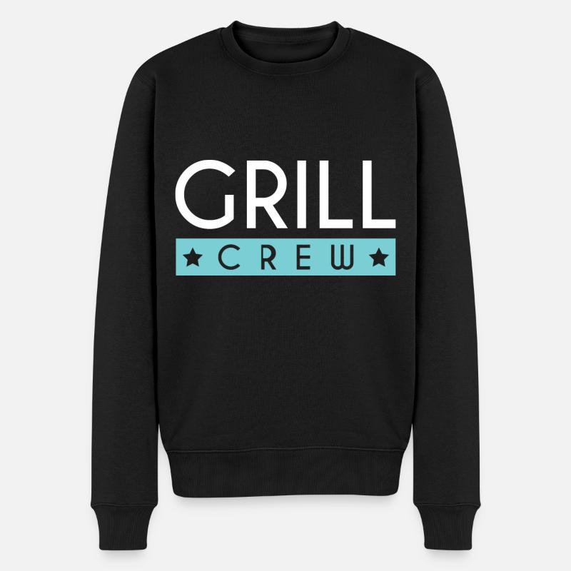 Grill Crew - Männer Premium Bio Pullover - Schwarz
