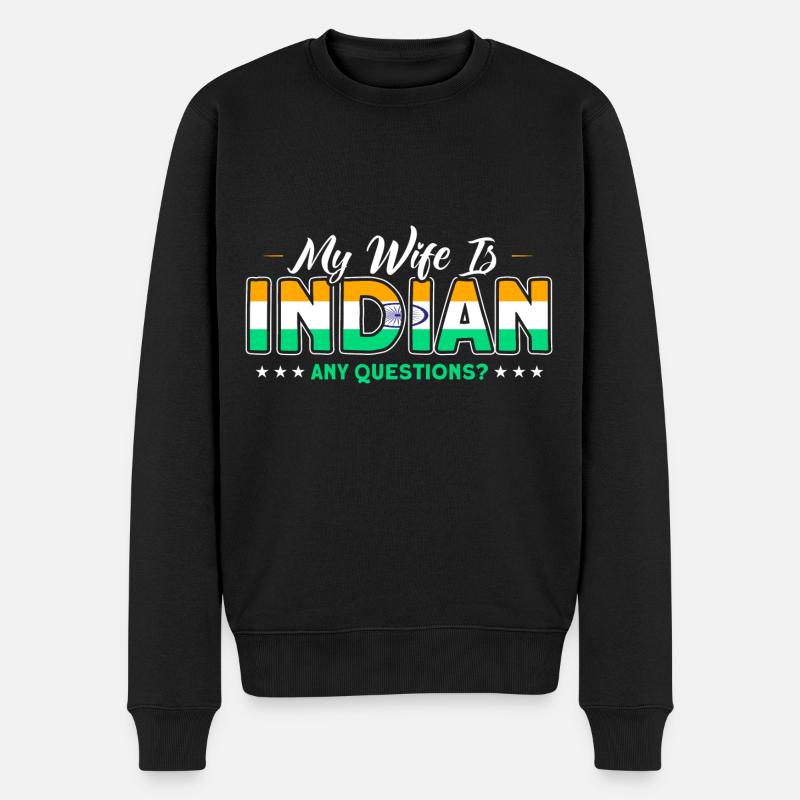 Indien Indische Wurzeln Geschenk - Männer Premium Bio Pullover - Schwarz