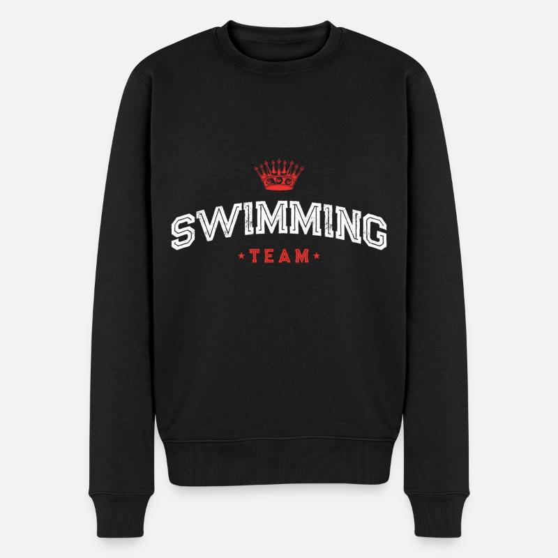 Swimming Team - Männer Premium Bio Pullover - Schwarz