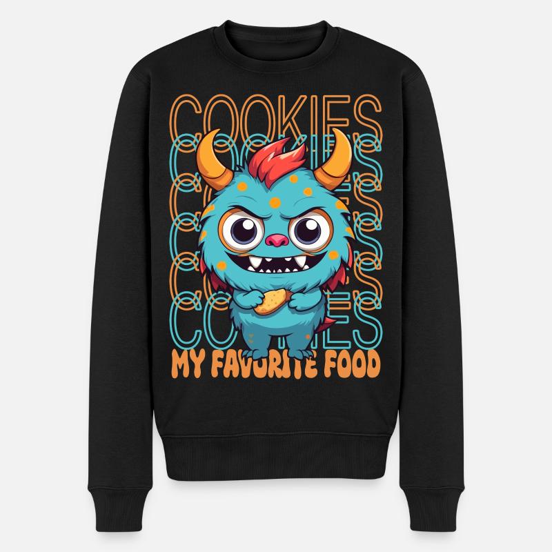 Monstre de biscuit sucré - Pull Premium bio Homme - noir