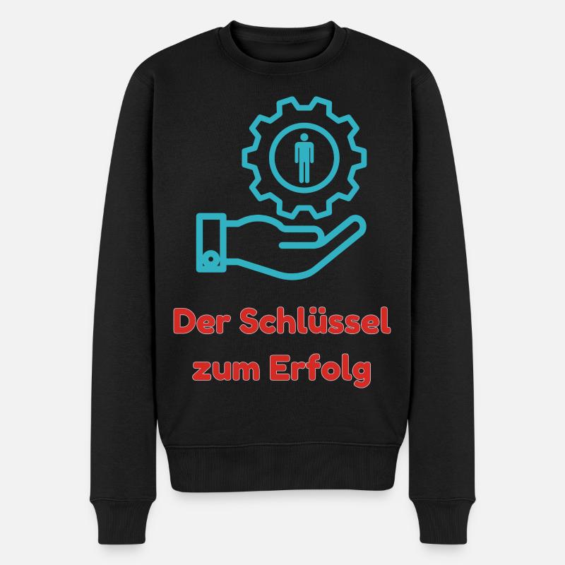 Der Schlüssel zum Erfolg - Männer Premium Bio Pullover - Schwarz