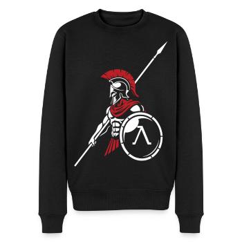 Spartiate Garde Royale Mascotte Spartan Shield - Pull Premium bio Homme - noir - Devant - Nico (187cm)
