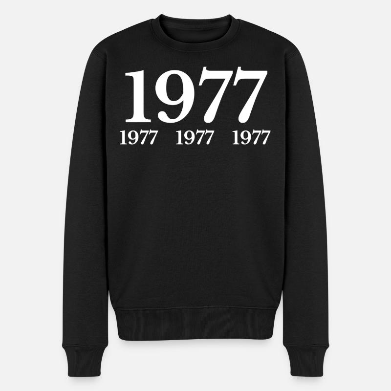 1977 - Männer Premium Bio Pullover - Schwarz