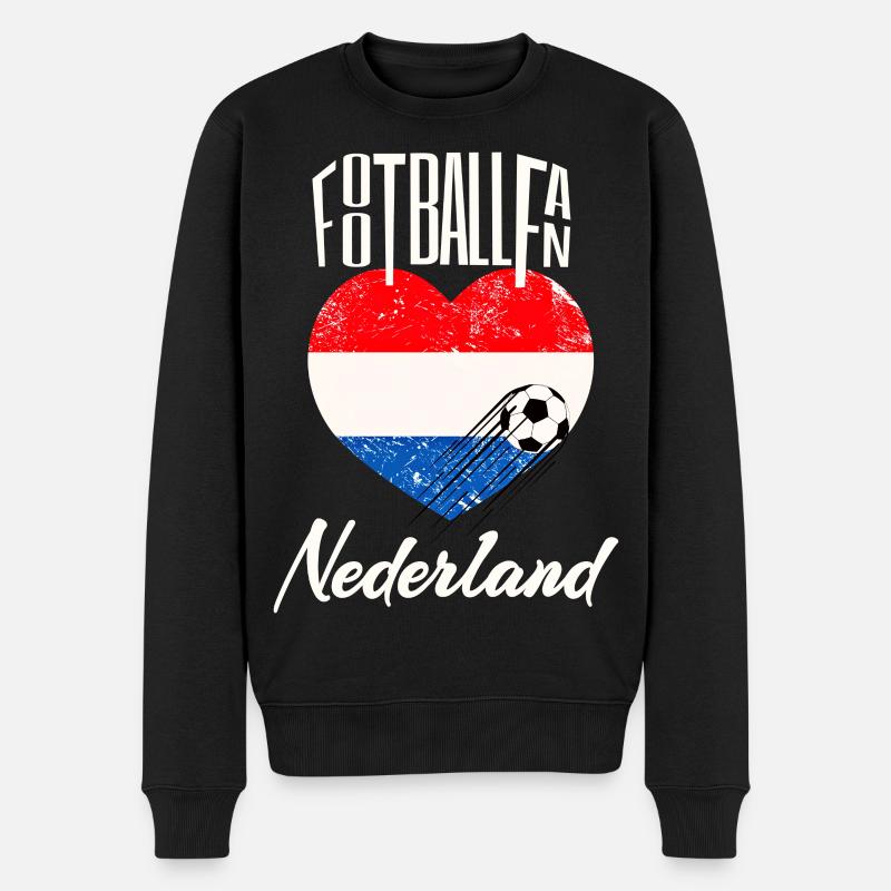 Fussball Fan Niederlande - Männer Premium Bio Pullover - Schwarz