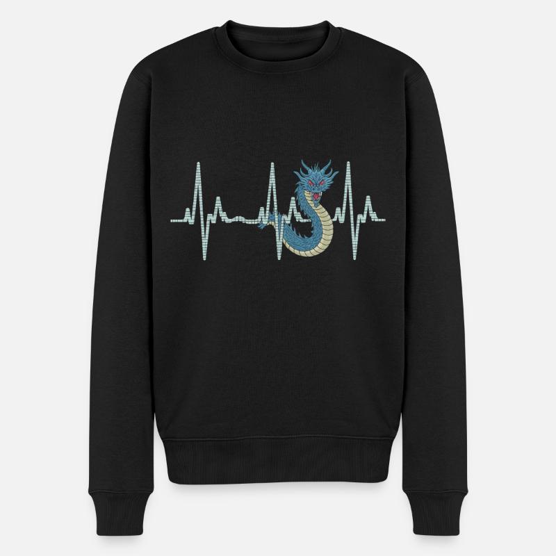 Drachen - Männer Premium Bio Pullover - Schwarz